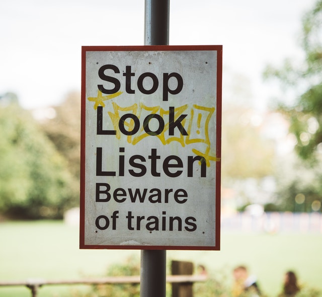stop, beware of trains